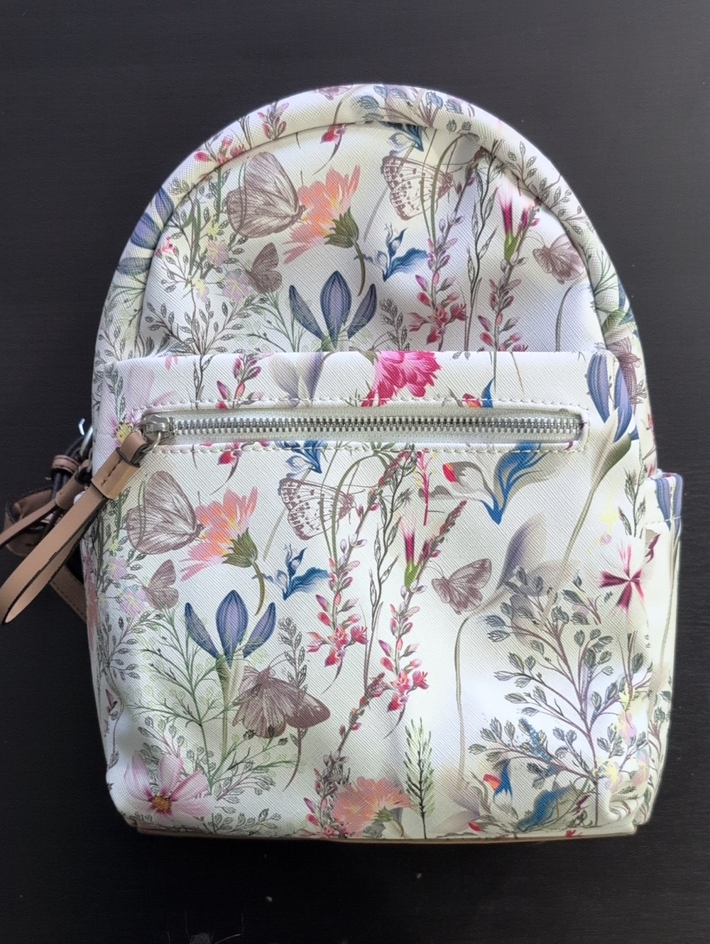 Floral Print Mini Backpack - White
